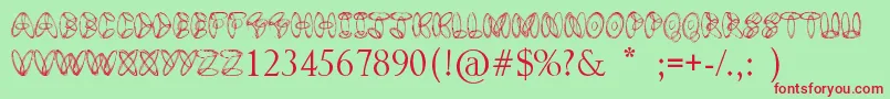 DesignBubble Font – Red Fonts on Green Background