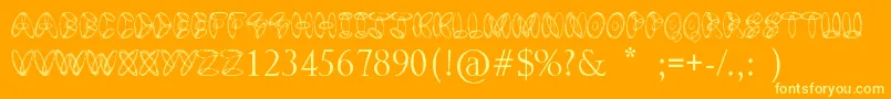 DesignBubble Font – Yellow Fonts on Orange Background