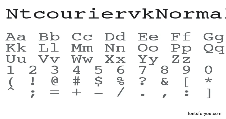 Czcionka NtcouriervkNormal140n – alfabet, cyfry, specjalne znaki