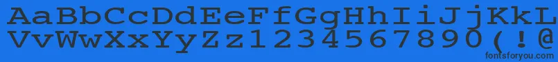 フォントNtcouriervkNormal140n – 黒い文字の青い背景