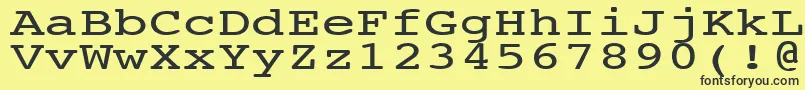 NtcouriervkNormal140n-fontti – mustat fontit keltaisella taustalla