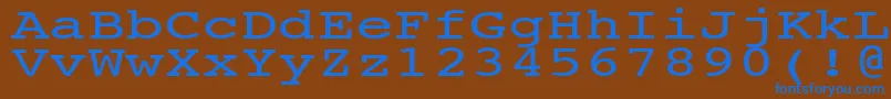 NtcouriervkNormal140n-fontti – siniset fontit ruskealla taustalla