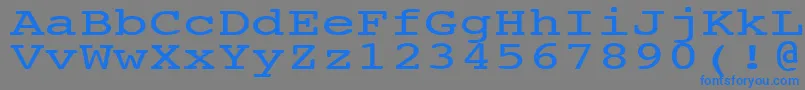 フォントNtcouriervkNormal140n – 灰色の背景に青い文字