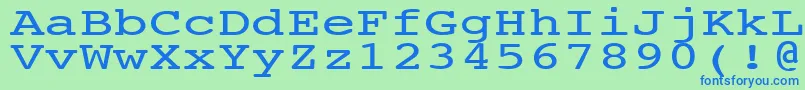 NtcouriervkNormal140n-fontti – siniset fontit vihreällä taustalla