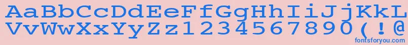 NtcouriervkNormal140n-fontti – siniset fontit vaaleanpunaisella taustalla