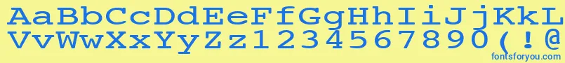 NtcouriervkNormal140n-fontti – siniset fontit keltaisella taustalla