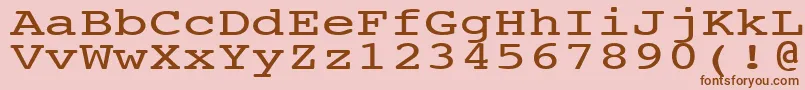 フォントNtcouriervkNormal140n – ピンクの背景に茶色のフォント