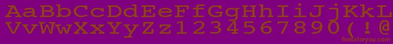 NtcouriervkNormal140n-fontti – ruskeat fontit violetilla taustalla