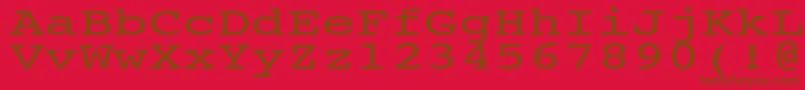 NtcouriervkNormal140n-fontti – ruskeat fontit punaisella taustalla