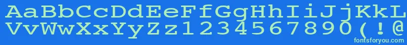 NtcouriervkNormal140n-fontti – vihreät fontit sinisellä taustalla