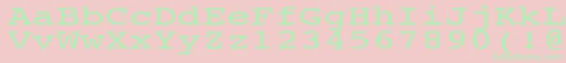 NtcouriervkNormal140n-fontti – vihreät fontit vaaleanpunaisella taustalla