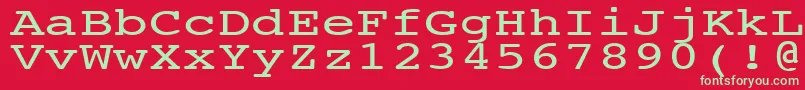 NtcouriervkNormal140n-fontti – vihreät fontit punaisella taustalla