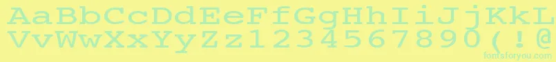 フォントNtcouriervkNormal140n – 黄色い背景に緑の文字