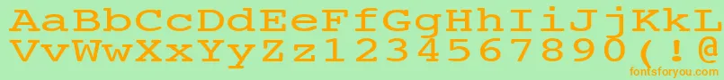 NtcouriervkNormal140n-fontti – oranssit fontit vihreällä taustalla