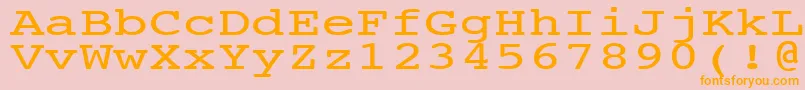 フォントNtcouriervkNormal140n – オレンジの文字がピンクの背景にあります。