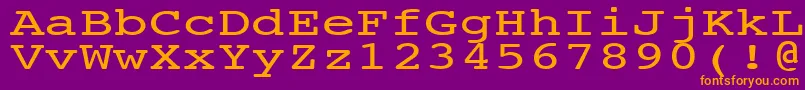 NtcouriervkNormal140n-fontti – oranssit fontit violetilla taustalla