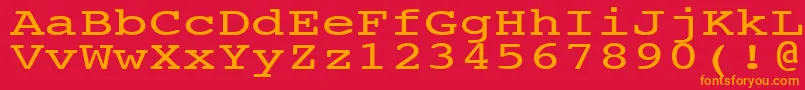 NtcouriervkNormal140n Font – Orange Fonts on Red Background