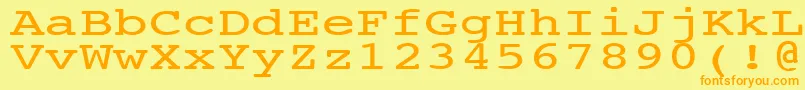 NtcouriervkNormal140n-fontti – oranssit fontit keltaisella taustalla