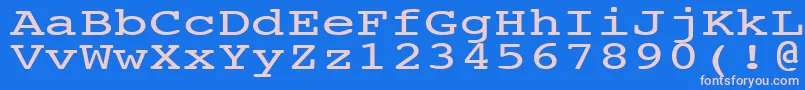 フォントNtcouriervkNormal140n – ピンクの文字、青い背景