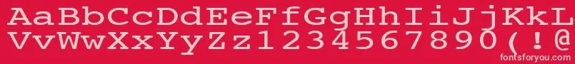 NtcouriervkNormal140n-fontti – vaaleanpunaiset fontit punaisella taustalla