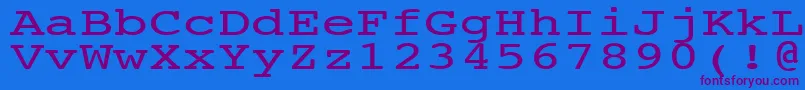フォントNtcouriervkNormal140n – 紫色のフォント、青い背景