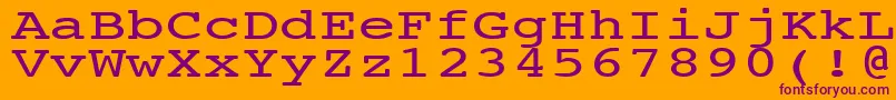 NtcouriervkNormal140n-Schriftart – Violette Schriften auf orangefarbenem Hintergrund