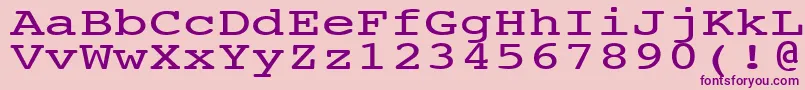 NtcouriervkNormal140n-fontti – violetit fontit vaaleanpunaisella taustalla