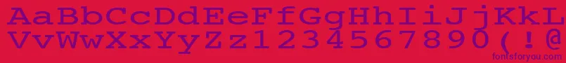 NtcouriervkNormal140n-fontti – violetit fontit punaisella taustalla