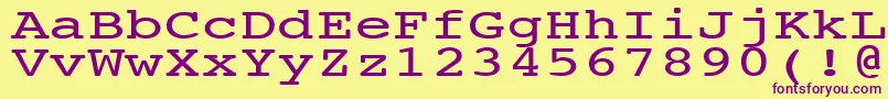 Шрифт NtcouriervkNormal140n – фиолетовые шрифты на жёлтом фоне