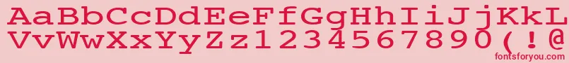NtcouriervkNormal140n-fontti – punaiset fontit vaaleanpunaisella taustalla