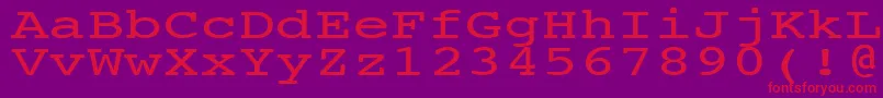 Шрифт NtcouriervkNormal140n – красные шрифты на фиолетовом фоне