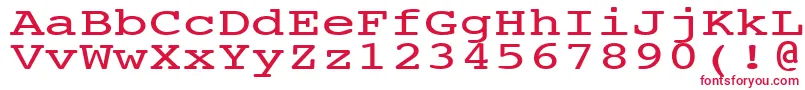フォントNtcouriervkNormal140n – 白い背景に赤い文字