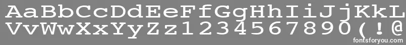 NtcouriervkNormal140n-fontti – valkoiset fontit harmaalla taustalla