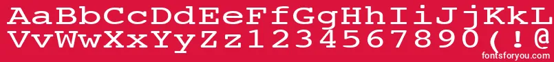 フォントNtcouriervkNormal140n – 赤い背景に白い文字