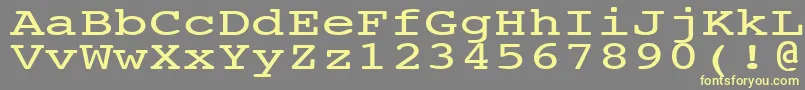 NtcouriervkNormal140n-fontti – keltaiset fontit harmaalla taustalla