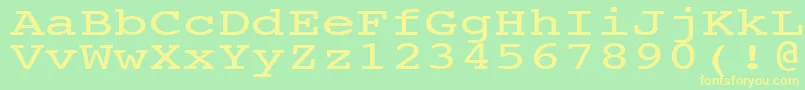 NtcouriervkNormal140n-fontti – keltaiset fontit vihreällä taustalla