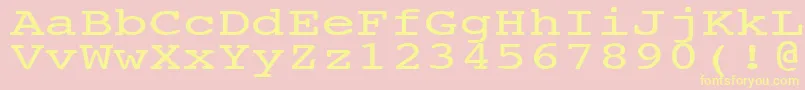 NtcouriervkNormal140n-fontti – keltaiset fontit vaaleanpunaisella taustalla