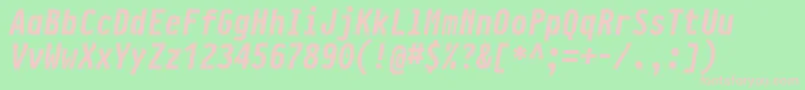 PragmataproBoldItalic Font – Pink Fonts on Green Background