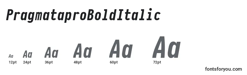 Größen der Schriftart PragmataproBoldItalic