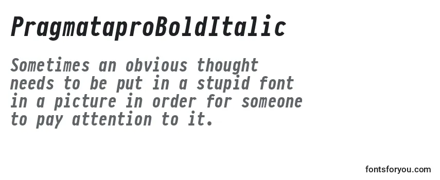 Review of the PragmataproBoldItalic Font