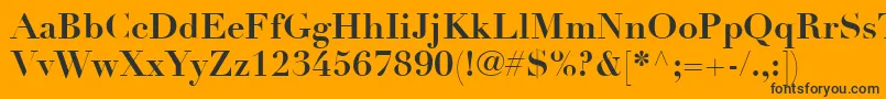 LinotypeDidotLtBold-fontti – mustat fontit oranssilla taustalla