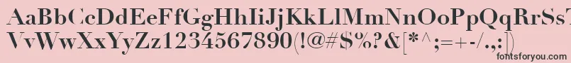 LinotypeDidotLtBold-fontti – mustat fontit vaaleanpunaisella taustalla