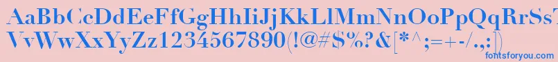 Czcionka LinotypeDidotLtBold – niebieskie czcionki na różowym tle