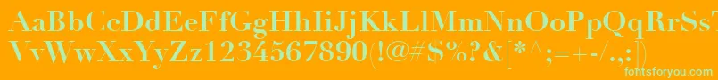 LinotypeDidotLtBold Font – Green Fonts on Orange Background