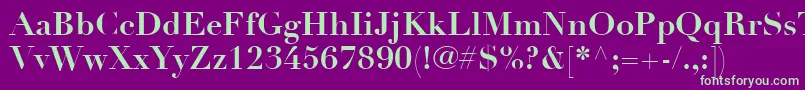 LinotypeDidotLtBold-fontti – vihreät fontit violetilla taustalla