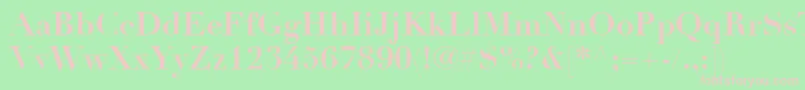 Fonte LinotypeDidotLtBold – fontes rosa em um fundo verde