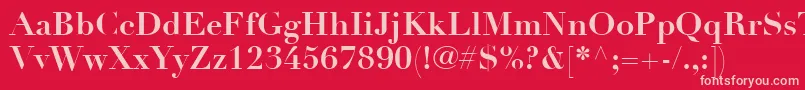 フォントLinotypeDidotLtBold – 赤い背景にピンクのフォント