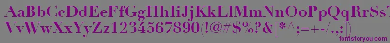 LinotypeDidotLtBold-fontti – violetit fontit harmaalla taustalla