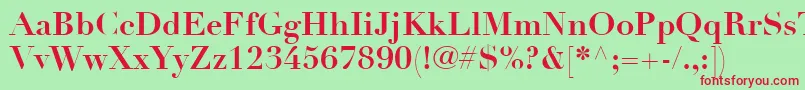 フォントLinotypeDidotLtBold – 赤い文字の緑の背景