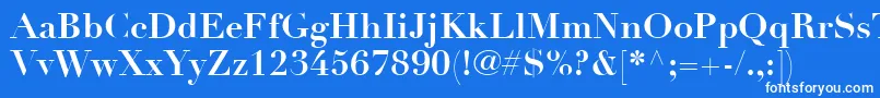 LinotypeDidotLtBold-fontti – valkoiset fontit sinisellä taustalla